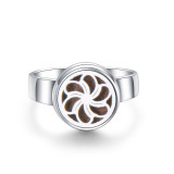 Stainless Steel Hollow Aroma Diffuser Ring Adjustable Tree of Life Stainless Steel Couple Ring