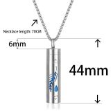 Aromatherapy pendant perfume bottle essential oil stainless steel necklace hollow cylindrical corrugated pendant couple cylindrical fashion jewelry