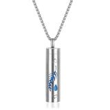 Aromatherapy pendant perfume bottle essential oil stainless steel necklace hollow cylindrical corrugated pendant couple cylindrical fashion jewelry