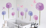 Purple Dandelions Wall Stickers