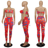 SC Sexy Printed Tube Top And Pants 2 Piece Sets APLF-2013