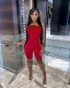 SC Solid Color Plush Decorate Tube Top Playsuits WSM-5307