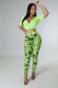 SC Fashion Sexy Short Sleeve Mesh Print Pants Two Piece Sets YD-8581