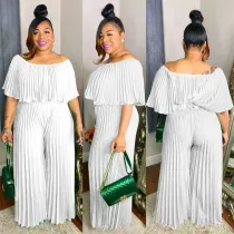 SC Plus Size Fashion Solid Color Elegant Casual Jumpsuit NNWF-7466
