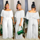 SC Plus Size Fashion Solid Color Elegant Casual Jumpsuit NNWF-7466