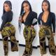 SC Retro Print High Waist Wide Leg Pants NY-10198
