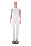 SC Solid Ribbed Sleeveless Zipper Tight Jumpsuit MZ-2725