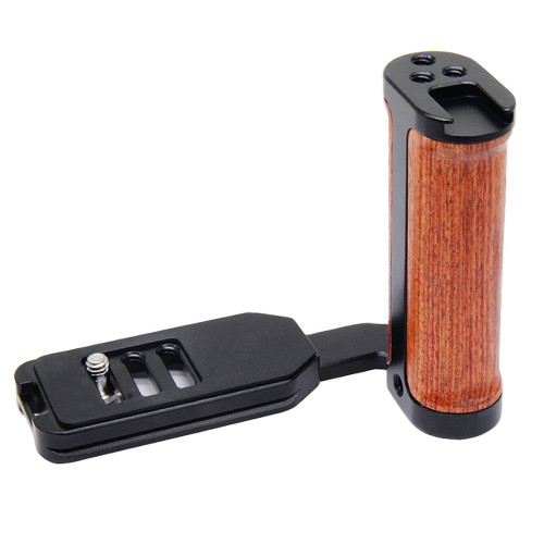 BGNing ZVE10 Quick Release L Plate Holder Wooden Handle Protective Hand Grip Bracket Cage Rig Frame For Sony ZV-E10 Camera Photo
