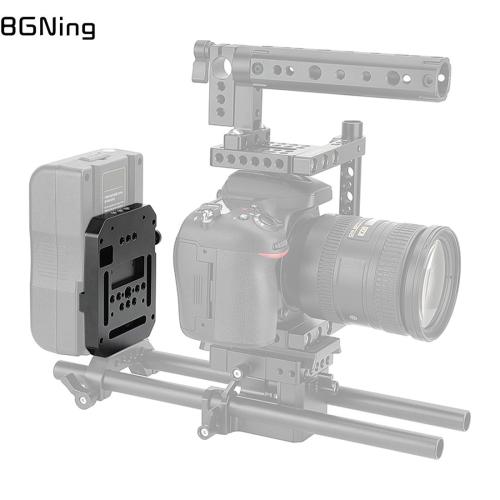 BGNing Mini V-Lock Female Quick Release Mount Adapter With VESA Mount & ARRI Locating Pins For DSLR Camera Battery Accessories