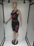 EVE Pink Letter Tank Top And Shorts 2 Piece Sets BLI-2578
