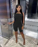 EVE Solid Color Plush Decorate Tube Top Playsuits WSM-5307