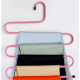 S-Shaped Pants Racks Pink 4-Pack Space Saving Towel Jeans Multi Pants Racks
