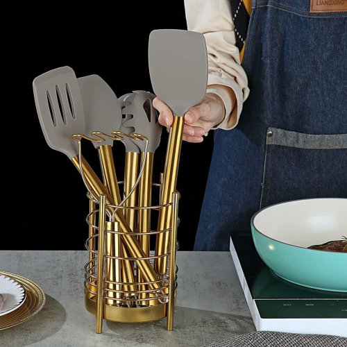 US$ 39.99 - Gold 38 Pieces Cooking Utensils Set, Silicone Kitchen