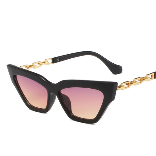 2022 Fashion Classic Cat  Eye Gradient  Metal Chain Sunglasses Cool  Men Vintage Brand Design Sun Glasses Oculos De Sol