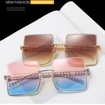 New Metal Semi-rimless Sunglasses Women Retro Oversized Square Sun Glasses Men Fashion Half Metal Frame Streetwear Eyewear