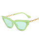 2022 Fashion Classic Cat  Eye Gradient  Metal Chain Sunglasses Cool  Men Vintage Brand Design Sun Glasses Oculos De Sol