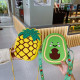 Silicone Mobile Phone Bag New Fruit Messenger Bag Avocado Pineapple Strawberry Children's Bag Storage Bag