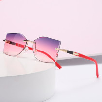 Fashion Frameless Diamond Cut Sunglasses Women's Polygon Small Frame Sunglasses Net Red Ins Street Shooting Glasses Trend