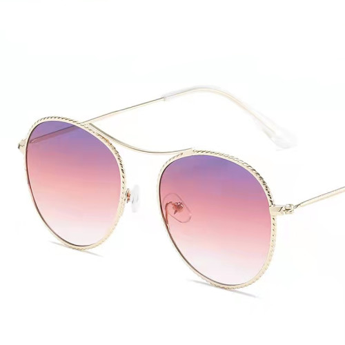 Men Sunglases Round Sun Glasses New Women Metal Frame Fishing Glasses Gold  Eyewear Lentes De Sol Hombre Okulary UV400
