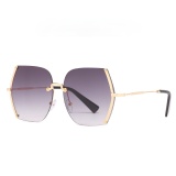 Cut Edge Sunglasses Women Oversized Rimless Lady Sun Shade Concert Show Model Catwalk Eyewar Designer Popular Shade