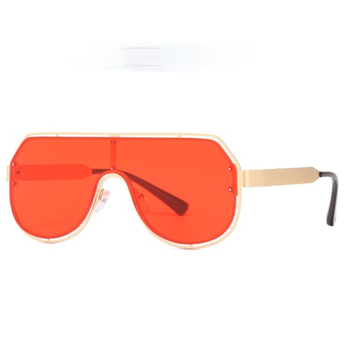 Oversized One-Piece Sunglasses Women Men Unisex New Trend Street Beat Glasses Metal Frame Gradient Eyewear Shades for Women