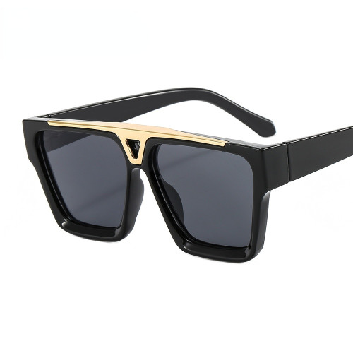 Luxury Brand Sunglasses Trendy Square Fashion Oversized Travel Flat Top Designer Sunglasses Vintage High Definition Glasses
