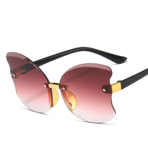 Children Star Cartoon Butterfly Frame Rimless Sunglasses Baby Girl Boy UV400 Goggles Outdoor Kids Summer Beach Holiday Eyewear