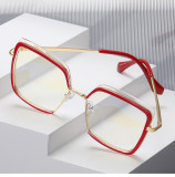 New Retro Square Anti-Blue Light Metal Glasses Women Europe America Lady Optical Fashion Computer Female Tr90 Flat Eyewear