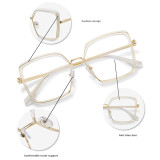 New Retro Square Anti-Blue Light Metal Glasses Women Europe America Lady Optical Fashion Computer Female Tr90 Flat Eyewear