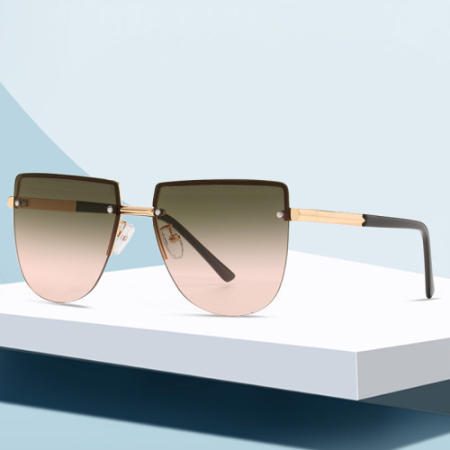 New Style Rimless Cut-edge Sunglasses Personalized Ocean Film Sunglasses Women Men and Women Sunglasses