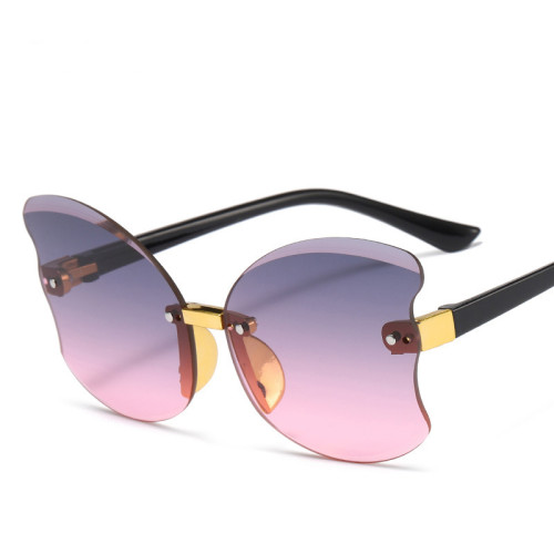 Children Star Cartoon Butterfly Frame Rimless Sunglasses Baby Girl Boy UV400 Goggles Outdoor Kids Summer Beach Holiday Eyewear