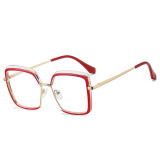New Retro Square Anti-Blue Light Metal Glasses Women Europe America Lady Optical Fashion Computer Female Tr90 Flat Eyewear