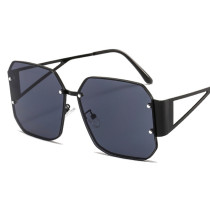Fashion Square Rimless Sunglasses Women Oversized Metal Frame Vintage Black Shades Sun Glasses Ladies UV400 Oculos Eyewear