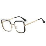New Retro Square Anti-Blue Light Metal Glasses Women Europe America Lady Optical Fashion Computer Female Tr90 Flat Eyewear