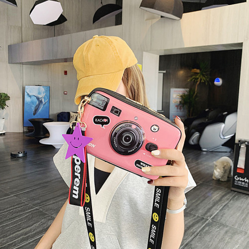 Trendy Camera Design Cartoon Print Pu Female Shoulder Bag Crossbody Messenger Bag For Women Casual Handbag Bolsa Purse Zipper