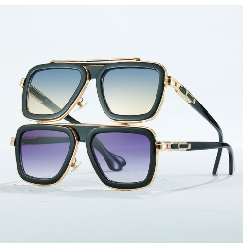 New Fashion Big Frame Sunglasses Men Classic Square Metal Sun Glasses Women Retro Sun Glasses Vintage High Quality