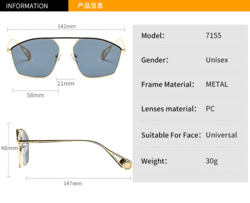 Fashion Pilot Aviation Sunglasses MenShades Retro Classic Silver Sun Glasses Female Male Luxury Brand Designer Lunette