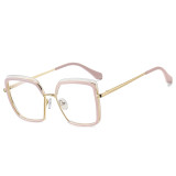 New Retro Square Anti-Blue Light Metal Glasses Women Europe America Lady Optical Fashion Computer Female Tr90 Flat Eyewear