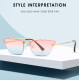 2023 New Retro Frameless Cat Eye Sunglasses Women Luxury Brand Fashion Ocean Gradient Men Glasses Female Vintage Metal Shades