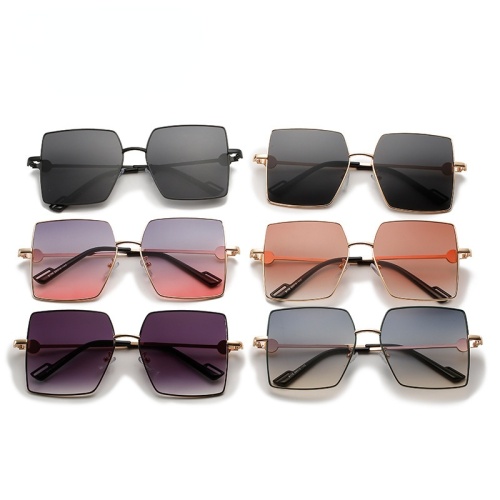 New Metal Big Frame Square Sunglasses Men Women Trend Street Fashion Sun Glasses UV400 Female Brand Designer Eyeglasses