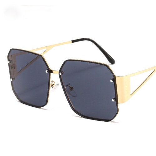 Fashion Square Rimless Sunglasses Women Oversized Metal Frame Vintage Black Shades Sun Glasses Ladies UV400 Oculos Eyewear
