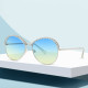 Retro Metal Pearl Round Sunglasses Women 2022 Luxury Brand Designer Large Frame Sun Glasses Female Gradient Ocean Lens Shades