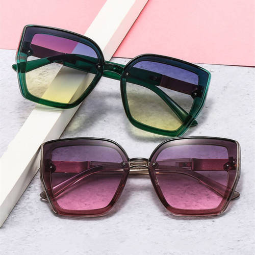 Retro Cat Eye Square Sunglasses Women 2022 Luxury Brand Designer Fashion Transparent Sun Glasses Men Outdoor Beach Shades