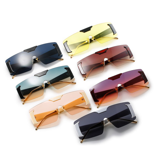 Fashion One Piece Sunglasses Women Windproof Glasses Retro Sunglass Men Outdoor Driving Eyewear UV400 Sun Glass Gradient Shades