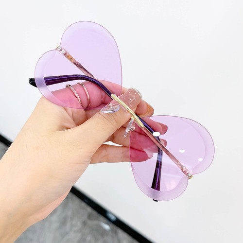 Fashion Heart ShapeSunglasses Women Rimless Glasses Retro Sunglass Female Luxury Brand Design Eyewear UV400 Sun Glass Shades
