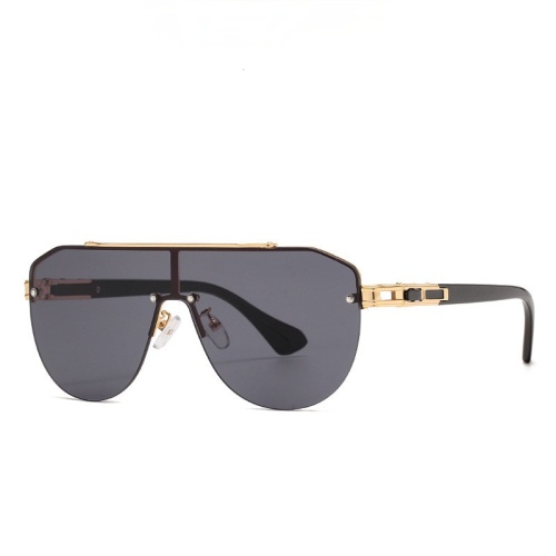 2023 NEW Gradient lens Classic Brand men's oval Rimless designer Large frame sunglasses Vintage women sun glasses UV400