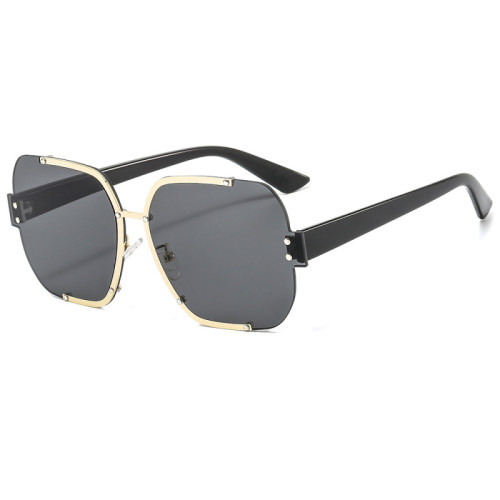 New Fashion Sunglasses Personalized Ocean Film Street Shooting Sunglasses Modern Men's and Women's Metal Half Frame Glasses