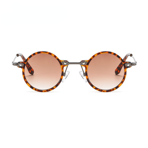2022 Retro Steampunk Kleine Ronde Zonnebril Vrouwen Mode Clear Oceaan Gradiënt Lens Shades UV400 Mannen Punk Zonnebril