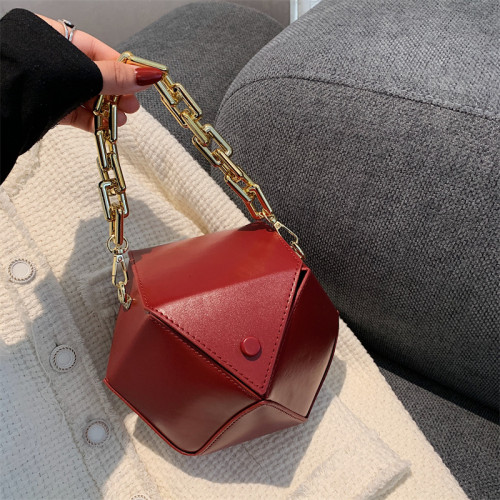 Personalized Design Fashion Women's Bag Three-dimensional Diamond Chain Handbag Texture Splicing Single Shoulder Bag Dropshiping