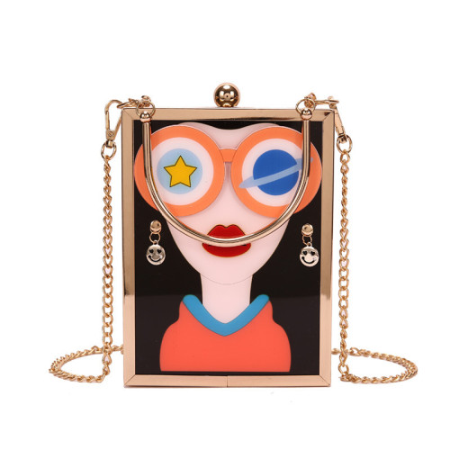 Flower Box Design Woman Fashion Purses and Handbags Shoulder Chain Bag Female Party Funny Clutch Bag Crossbody Bag Bolsa